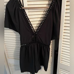 Sexy black cutout romper